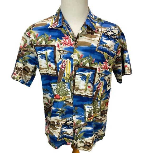 Other - Vtg Mens Howie Hawaii Hawaiian Shirt Surfer Beach Island Floral L Large Cotton‎